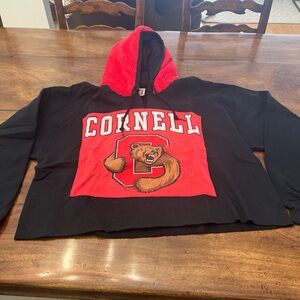 Cornell Women's Black and Red Hoodie